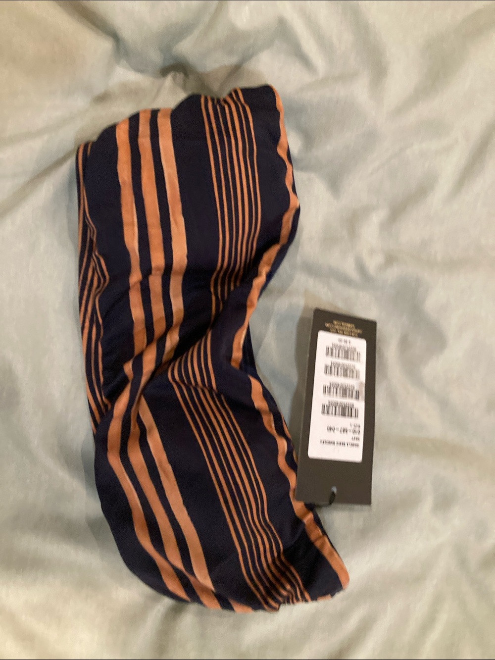 Navy & Rust Stripe Bandeau Bikini Top - vix size L